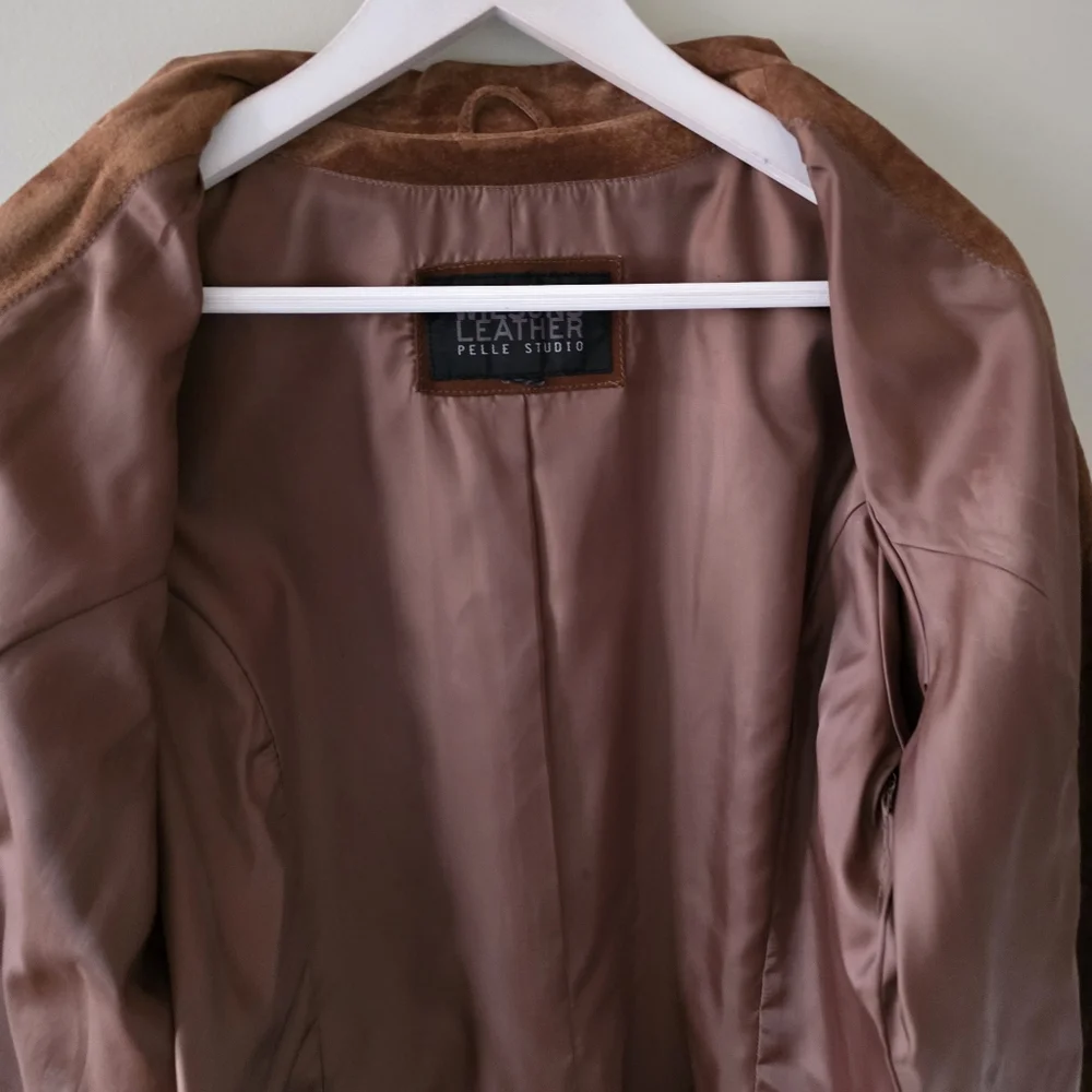 Wilsons Leather L Vintage Bohemian Western Embroidered Whip Stitch Suede Jacket - Picture 14 of 16
